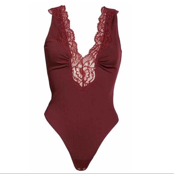 FREE PEOPLE BOHO LACE BODYSUIT CAMI TEE TOP A3C - Picture 6 of 16